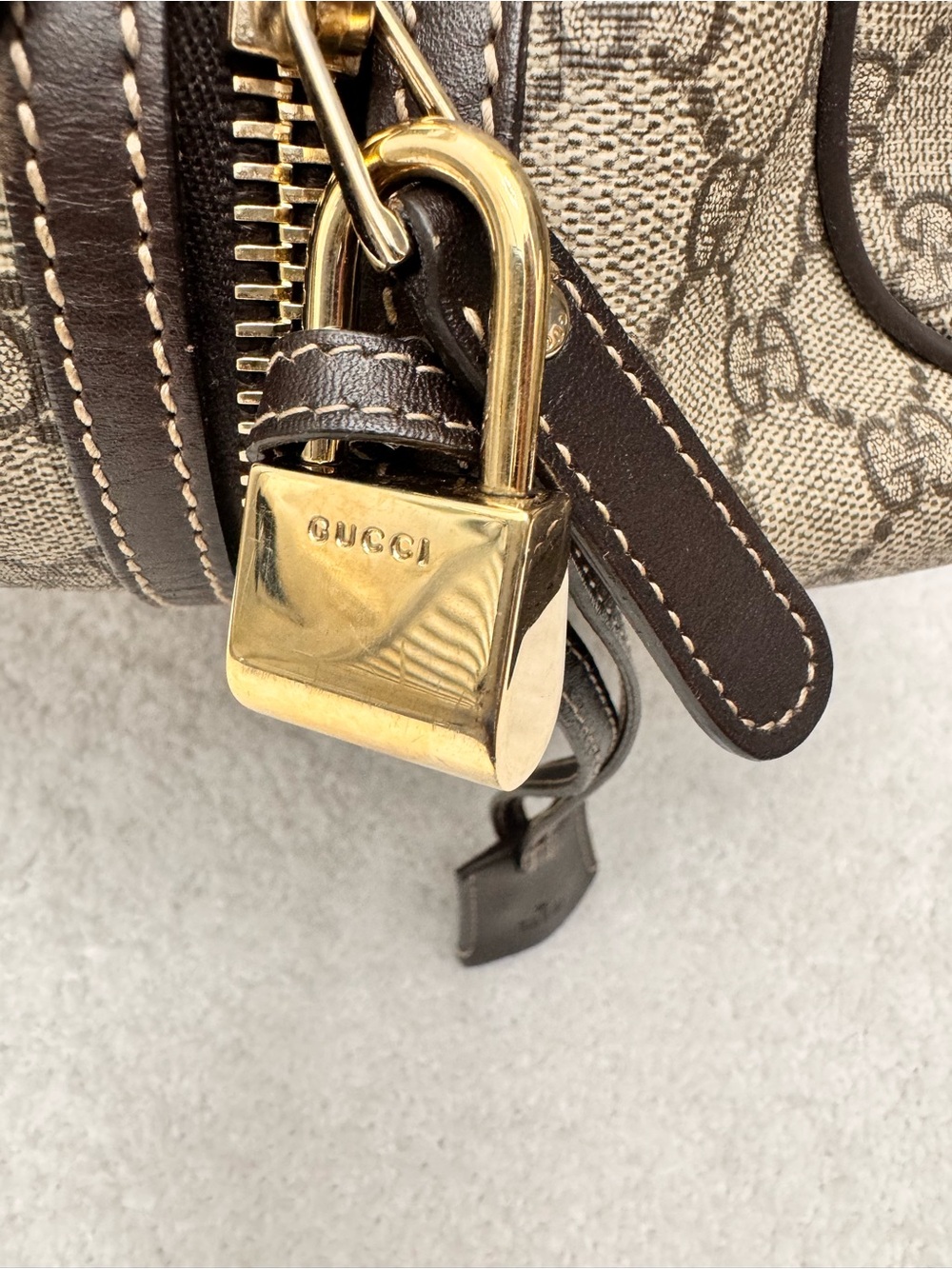 Gucci Beige/Brown Monogram Rolling Travel Duffel - Picture 8 of 16
